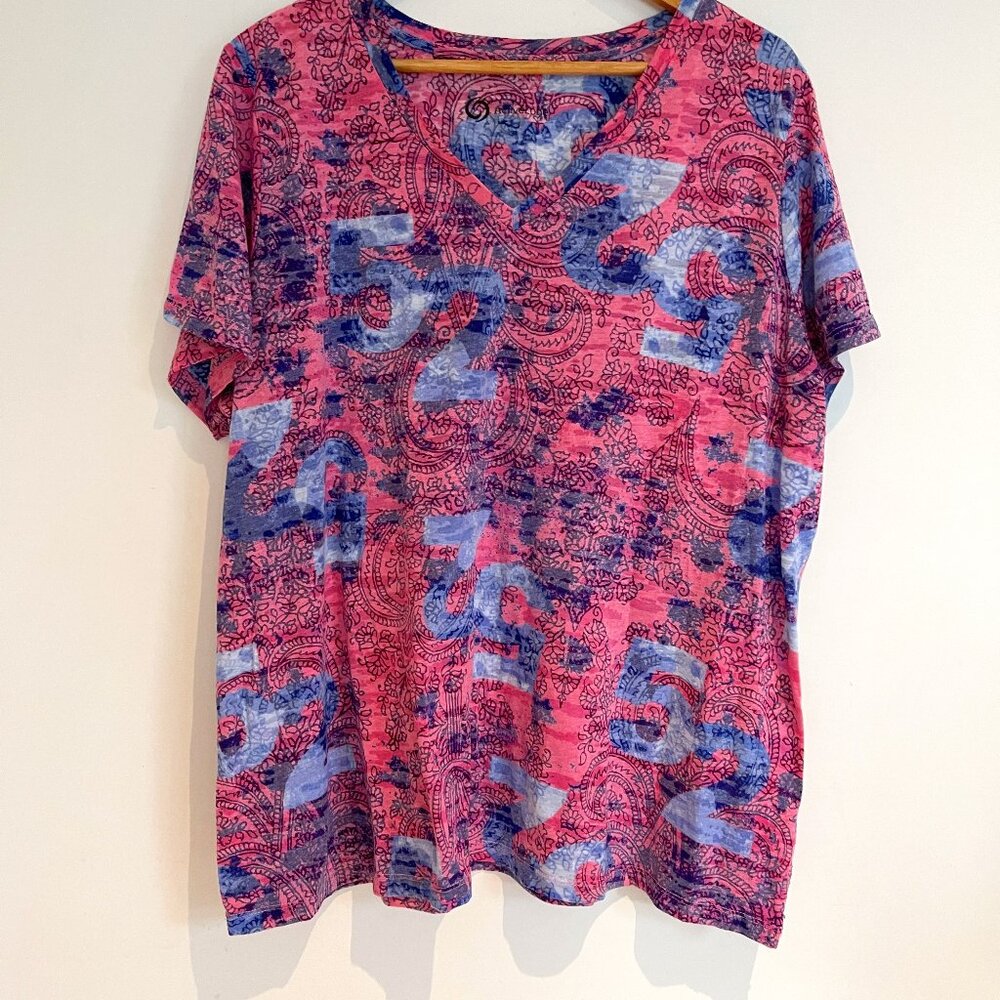 Active Zone Woman T Shirt Short Sleeve Multi Color Plus Size 3X